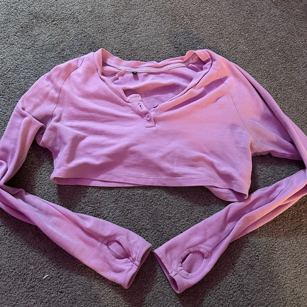 Gymshark Mauve Long Sleeve Crop Top